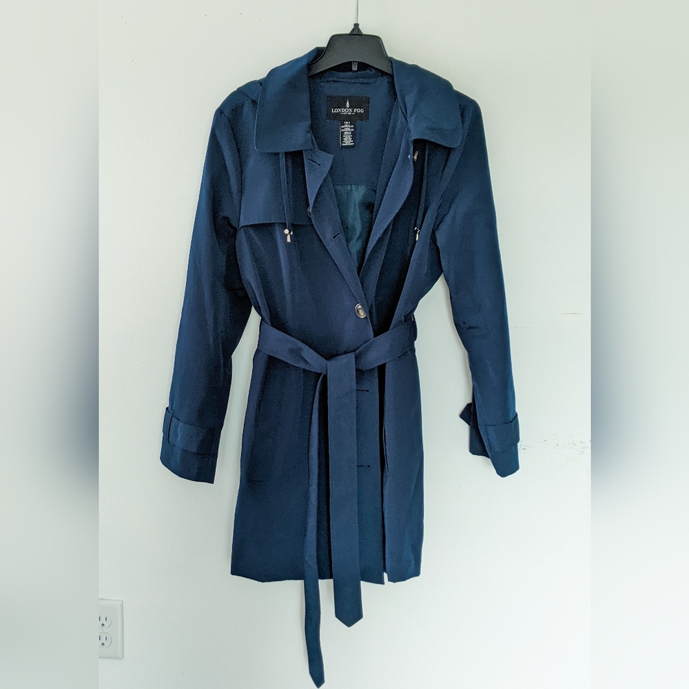 London Fog Teal Trench Coat Size XL